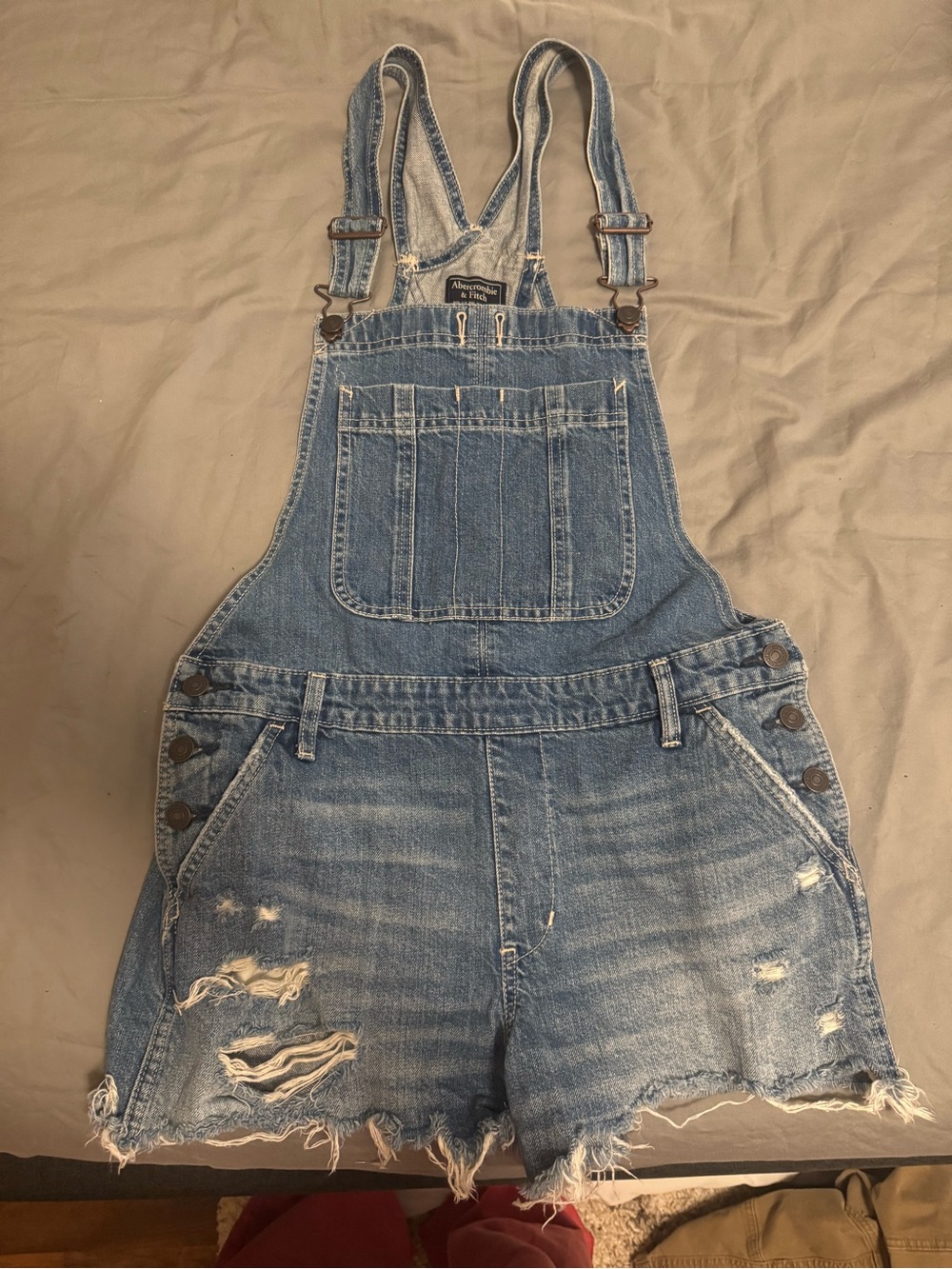Abercrombie & Fitch Light Blue Denim Overalls